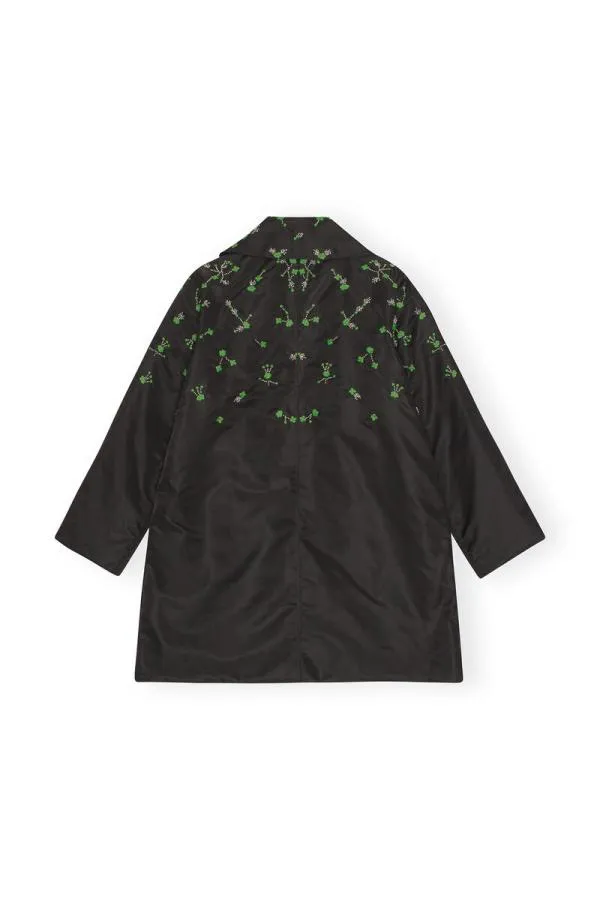 Clothing GANNI CoOrds Nylon Coat Black Clothing GANNI CoOrds Nylon Coat Black