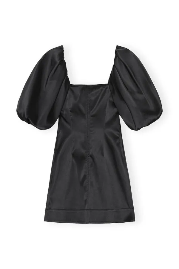 Clothing GANNI Dresses Black Satin Mini Dress Black