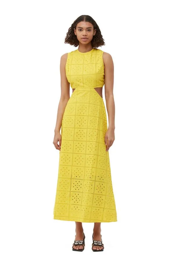 Clothing GANNI Dresses Broderie Anglaise Two Piece Dress Maize