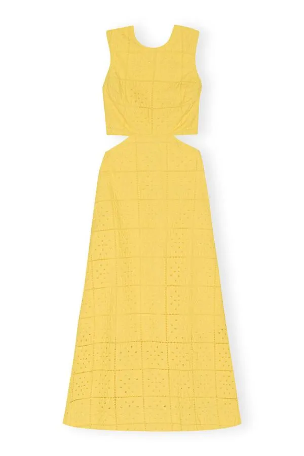 Clothing GANNI Dresses Broderie Anglaise Two Piece Dress Maize Clothing GANNI Dresses Broderie Anglaise Two Piece Dress Maize