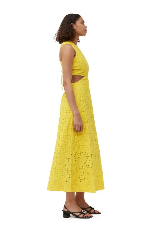 Clothing GANNI Dresses Broderie Anglaise Two Piece Dress Maize Clothing GANNI Dresses Broderie Anglaise Two Piece Dress Maize