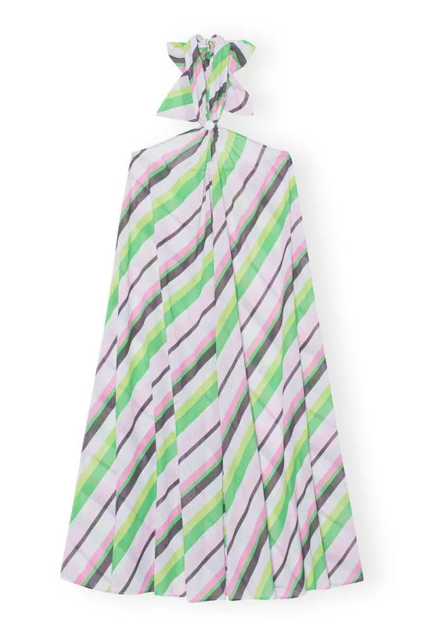 Clothing GANNI Dresses Light Chiffon Halterneck Dress Multicolour