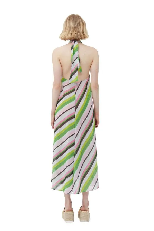 Clothing GANNI Dresses Light Chiffon Halterneck Dress Multicolour