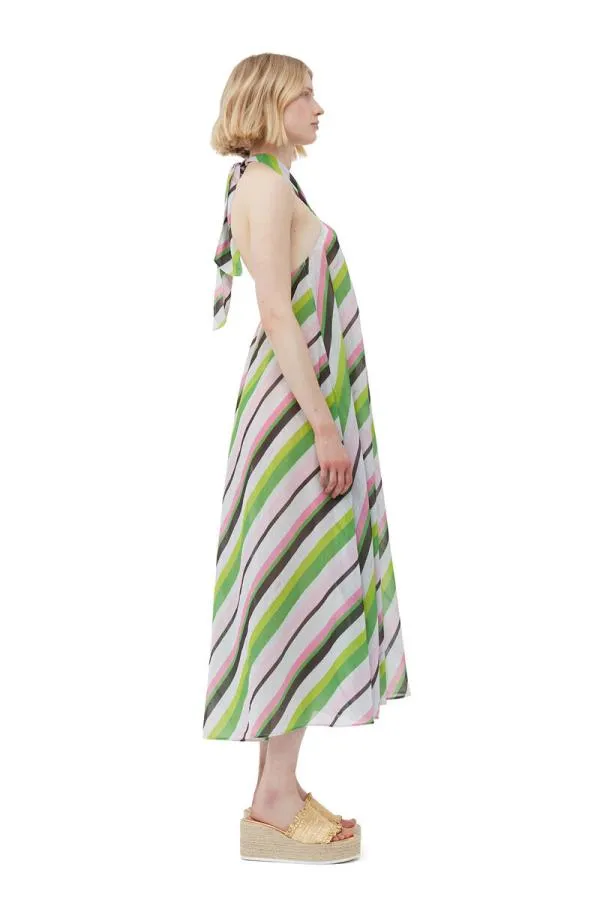 Clothing GANNI Dresses Light Chiffon Halterneck Dress Multicolour