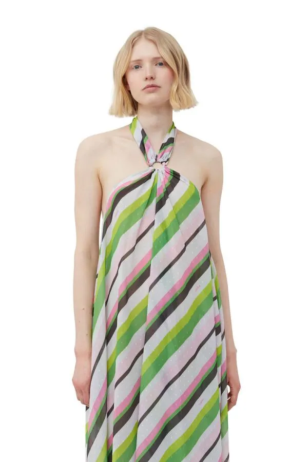 Clothing GANNI Dresses Light Chiffon Halterneck Dress Multicolour