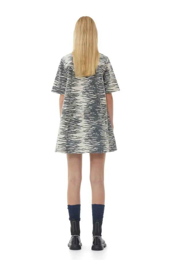 Clothing GANNI Dresses Print Denim Mini Dress Oyster Gray Clothing GANNI Dresses Print Denim Mini Dress Oyster Gray