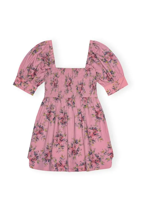 Clothing GANNI Dresses Printed Cotton Mini Smock Dress Orchid Smoke Clothing GANNI Dresses Printed Cotton Mini Smock Dress Orchid Smoke