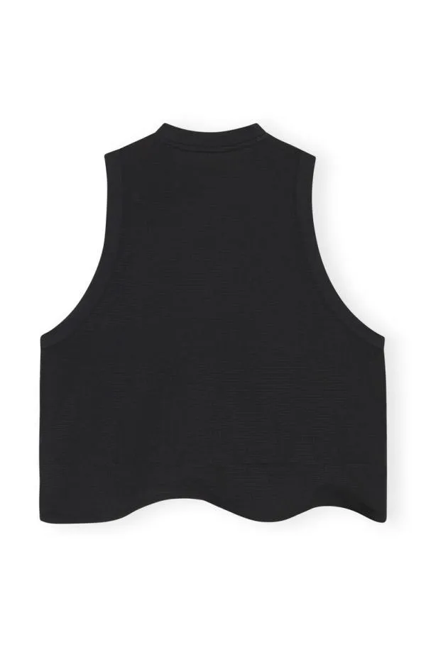 Clothing GANNI Extended Sizes Active Mesh Top Black