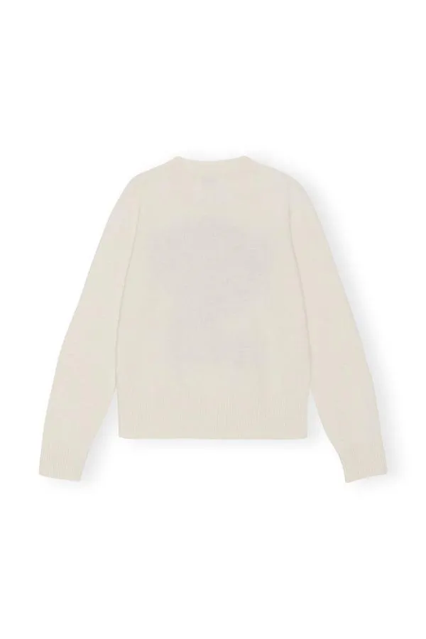 Clothing GANNI Extended Sizes Graphic Bees Oneck Pullover Egret