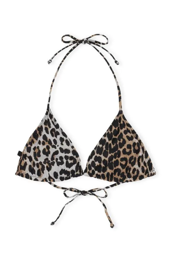 Clothing GANNI Leopard Print String Bikini Top Leopard