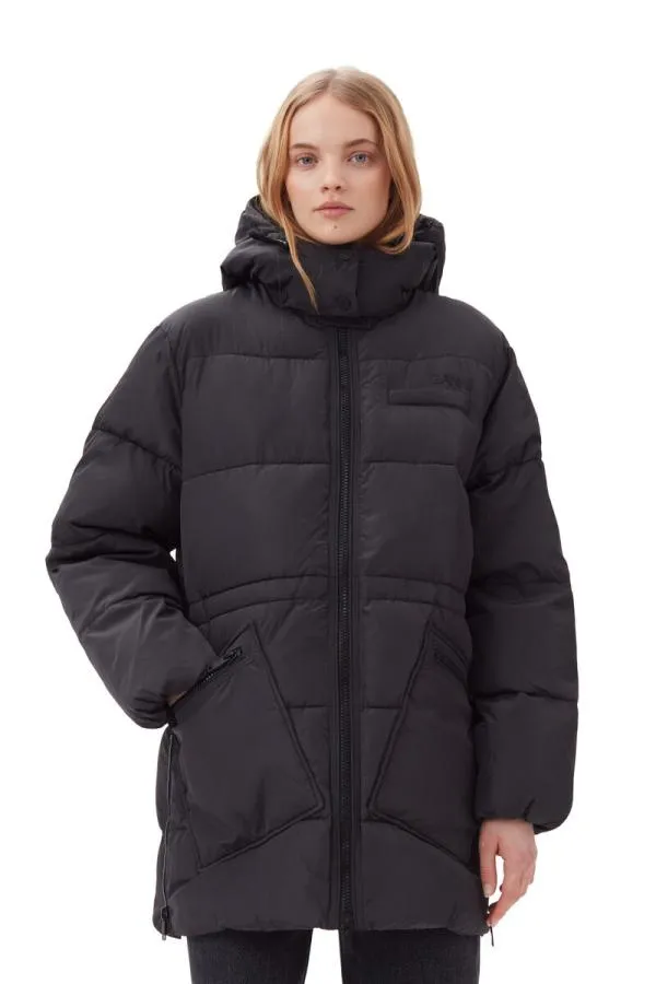 Clothing GANNI Outerwear Oversized Tech Puffer Midi Jacket Phantom