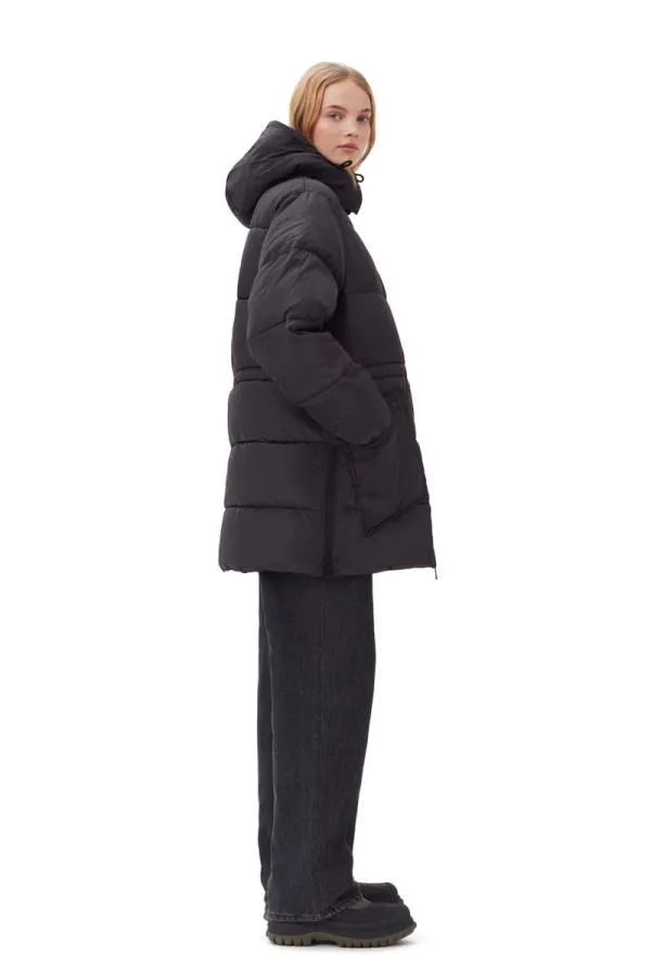 Clothing GANNI Outerwear Oversized Tech Puffer Midi Jacket Phantom Clothing GANNI Outerwear Oversized Tech Puffer Midi Jacket Phantom