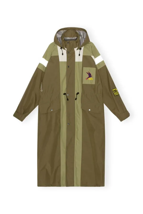Clothing GANNI Outerwear X 66North Kria Long Coat Marine Olive