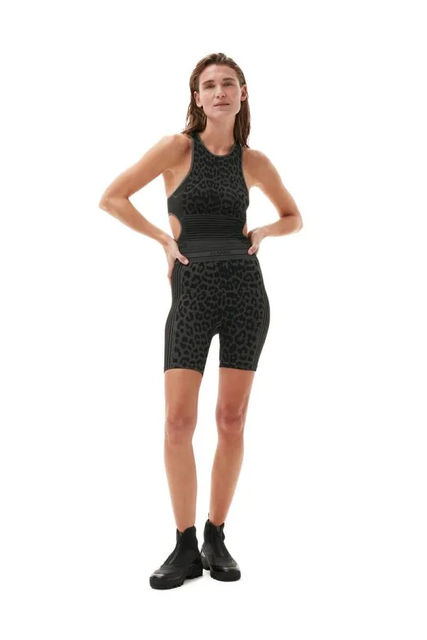 Clothing GANNI Shorts Seamless Jacquard Shorts Black