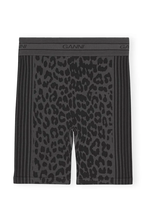 Clothing GANNI Shorts Seamless Jacquard Shorts Black