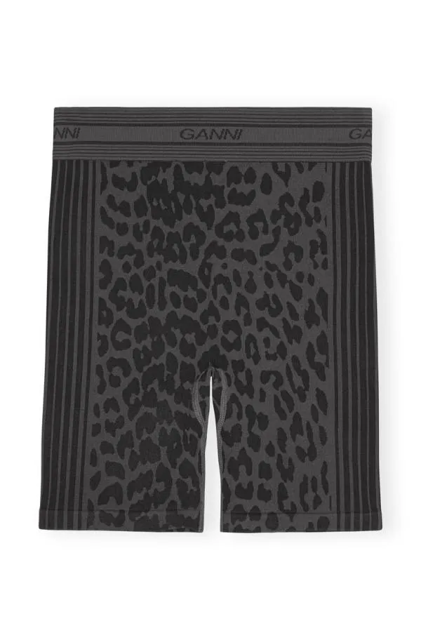 Clothing GANNI Shorts Seamless Jacquard Shorts Black