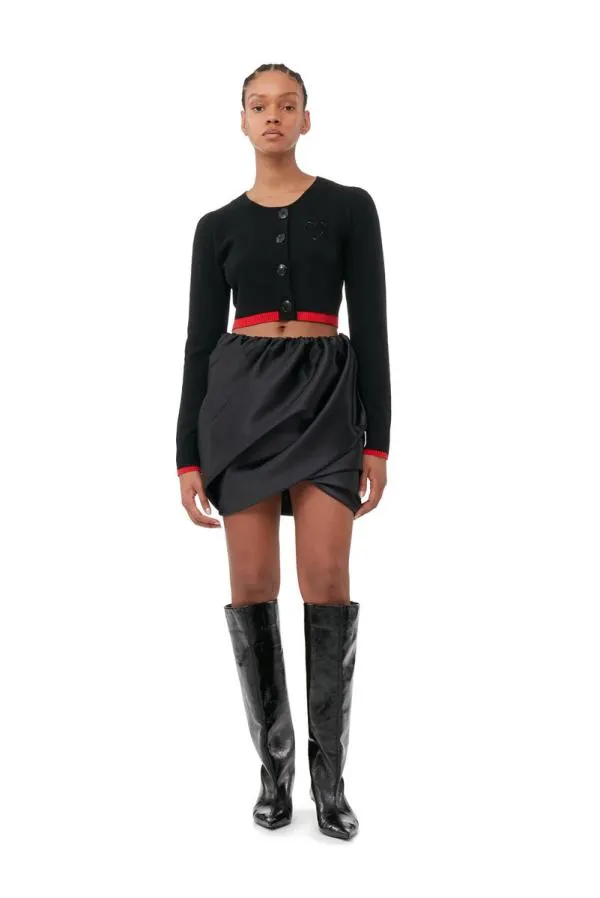 Clothing GANNI Skirts Black Double Satin Mini Skirt Black