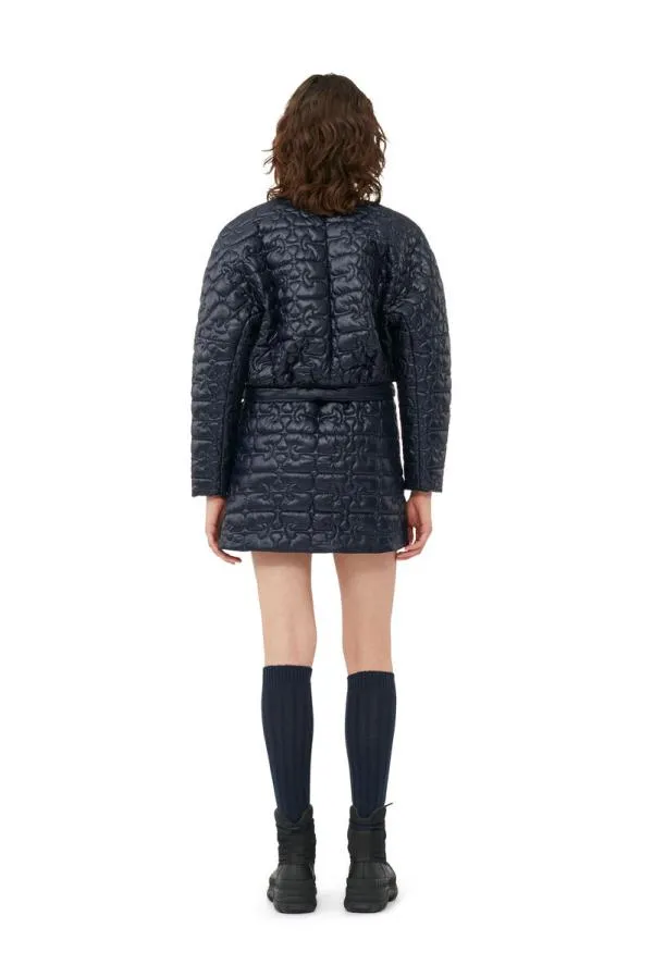 Clothing GANNI Skirts Blue Shiny Quilt Mini Skirt Sky Captain Clothing GANNI Skirts Blue Shiny Quilt Mini Skirt Sky Captain