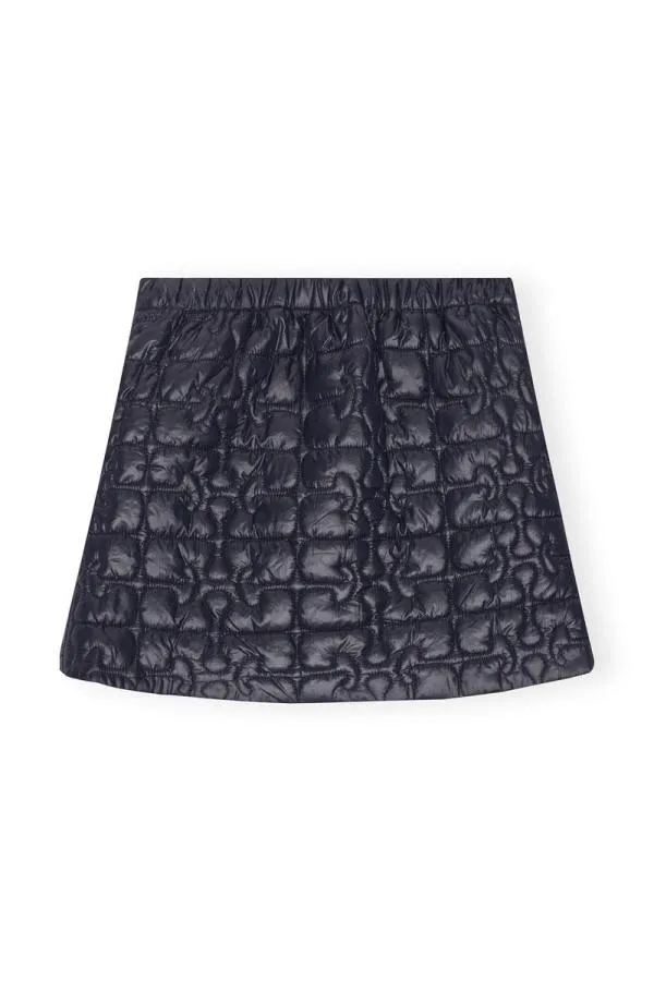 Clothing GANNI Skirts Blue Shiny Quilt Mini Skirt Sky Captain Clothing GANNI Skirts Blue Shiny Quilt Mini Skirt Sky Captain