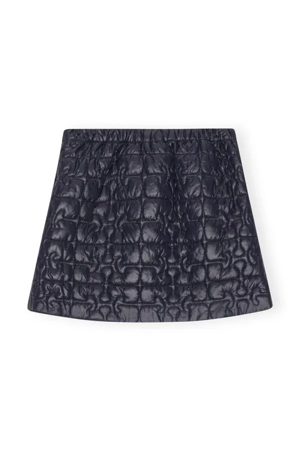 Clothing GANNI Skirts Blue Shiny Quilt Mini Skirt Sky Captain Clothing GANNI Skirts Blue Shiny Quilt Mini Skirt Sky Captain