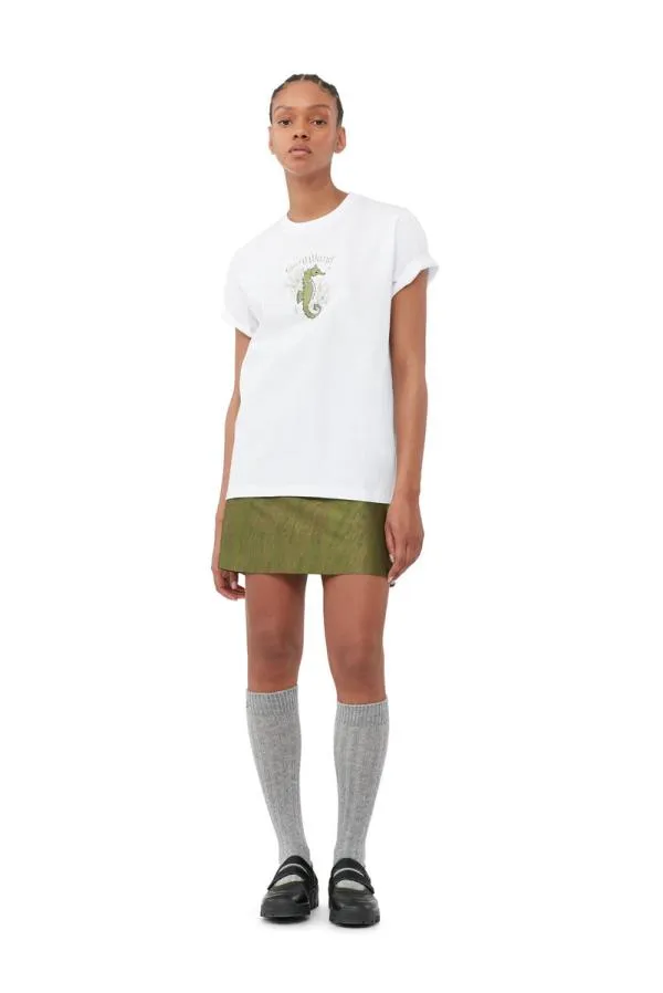 Clothing GANNI Skirts Shiny Jacquard Mini Skirt Avocado