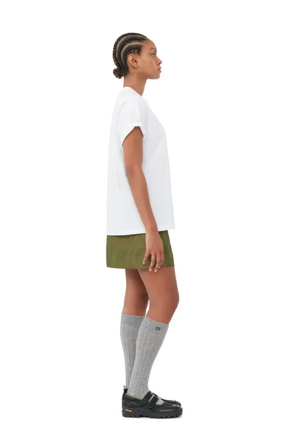 Clothing GANNI Skirts Shiny Jacquard Mini Skirt Avocado Clothing GANNI Skirts Shiny Jacquard Mini Skirt Avocado