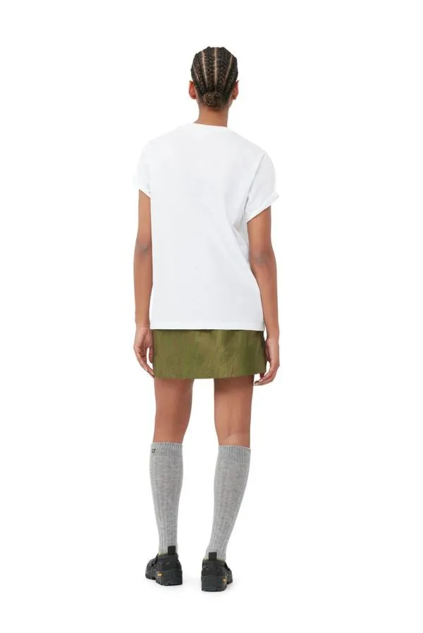 Clothing GANNI Skirts Shiny Jacquard Mini Skirt Avocado Clothing GANNI Skirts Shiny Jacquard Mini Skirt Avocado