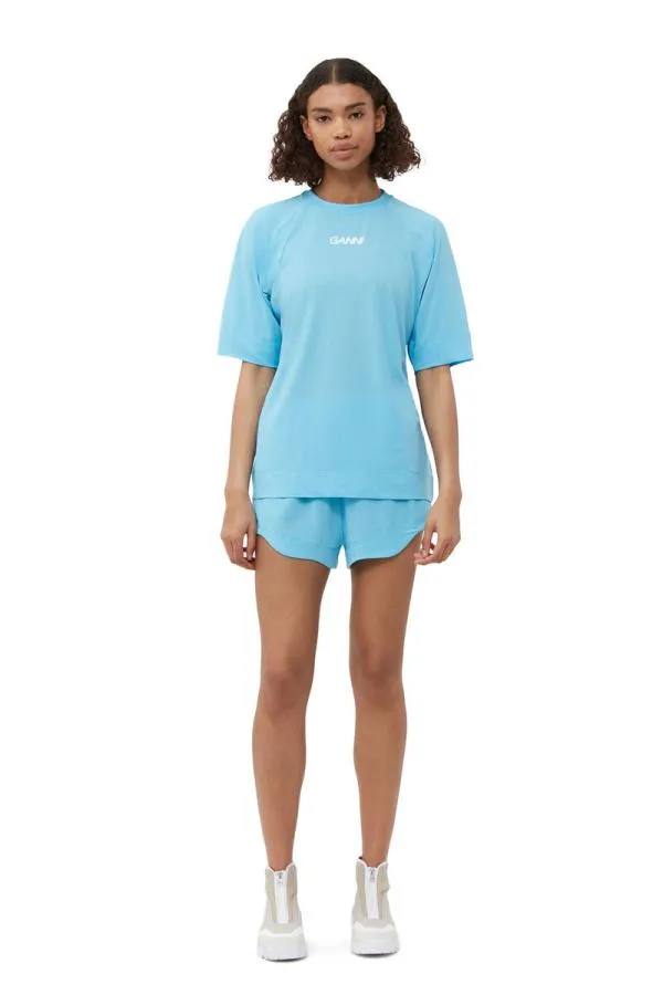 Clothing GANNI TShirts Active Mesh Tshirt Ethereal Blue
