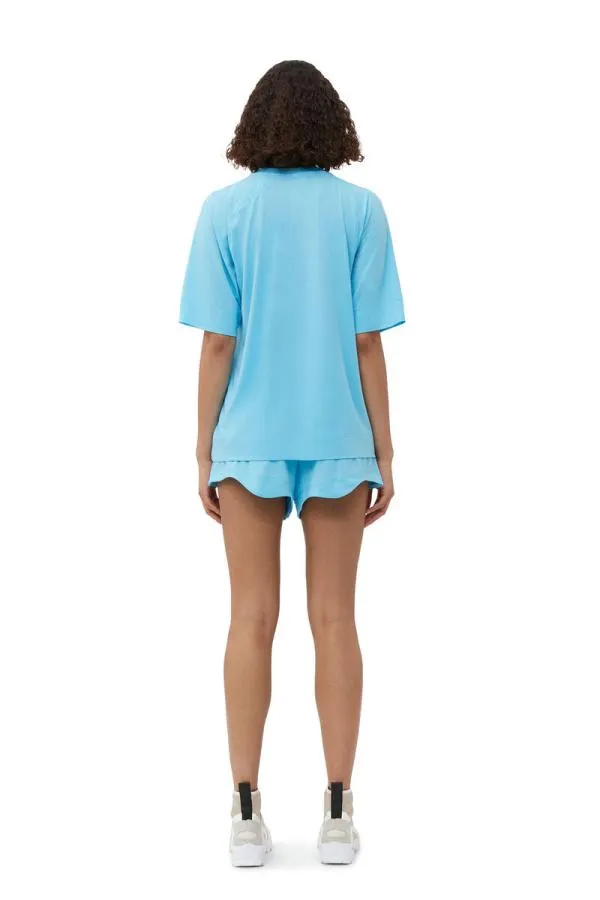 Clothing GANNI TShirts Active Mesh Tshirt Ethereal Blue
