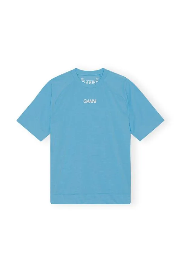 Clothing GANNI TShirts Active Mesh Tshirt Ethereal Blue