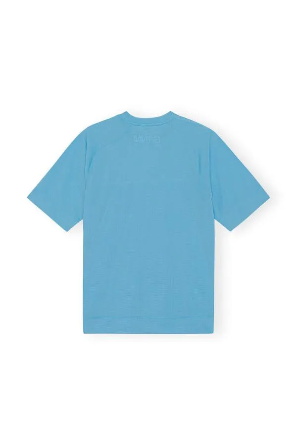 Clothing GANNI TShirts Active Mesh Tshirt Ethereal Blue