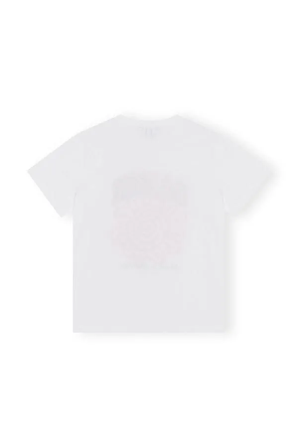 Clothing GANNI TShirts Relaxed Red Flower Tshirt Bright White