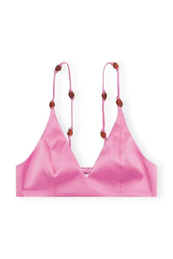 Clothing GANNI Tops Double Satin Top Wild Orchid Clothing GANNI Tops Double Satin Top Wild Orchid