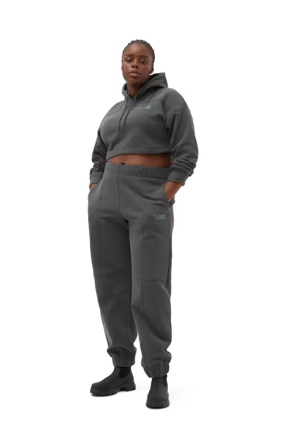 Clothing GANNI Tops Fabrics Of The Future Cropped Hoodie Phantom