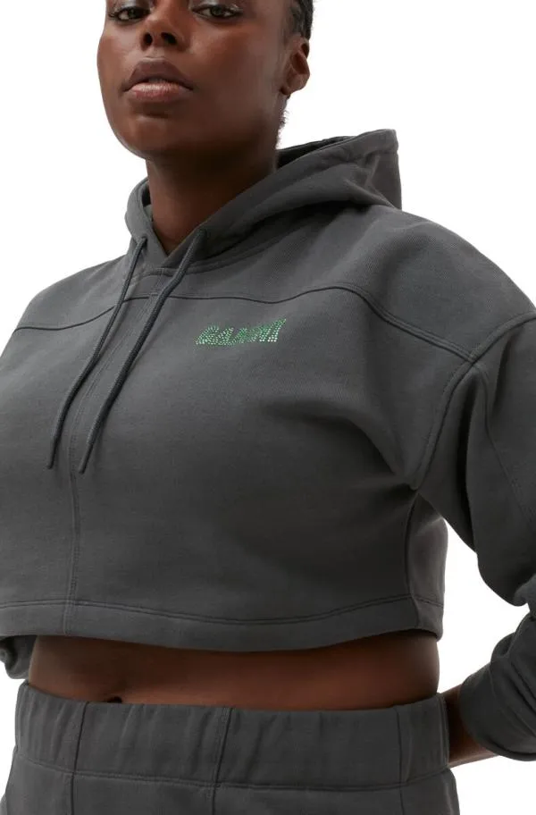 Clothing GANNI Tops Fabrics Of The Future Cropped Hoodie Phantom