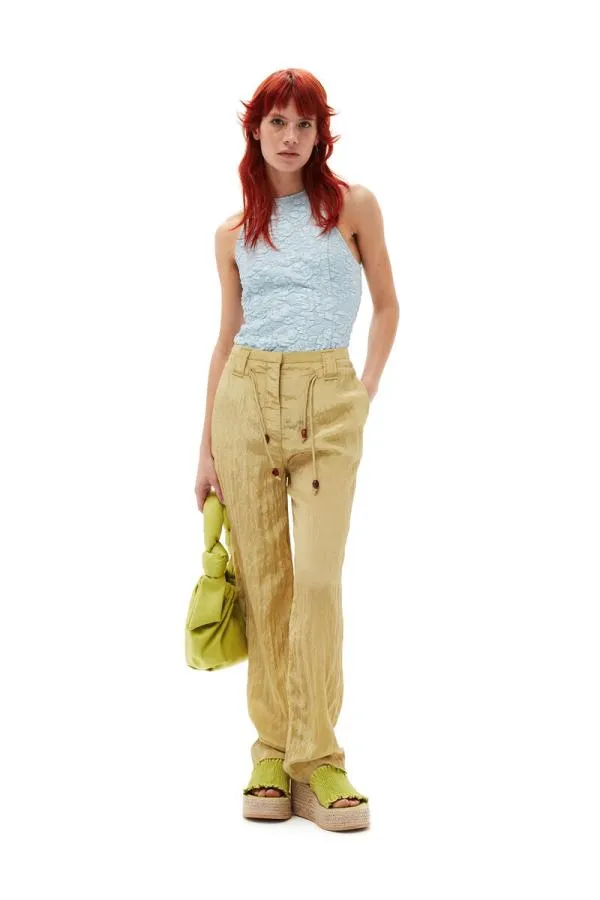 Clothing GANNI Tops Stretch Jacquard Top Sky Blue