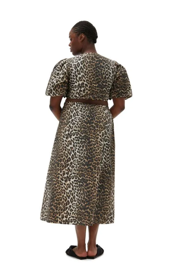 Clothing GANNI Trousers Leopard Printed Elasticated Maxi Skirt Big Leopard Almond Milk Clothing GANNI Trousers Leopard Printed Elasticated Maxi Skirt Big Leopard Almond Milk