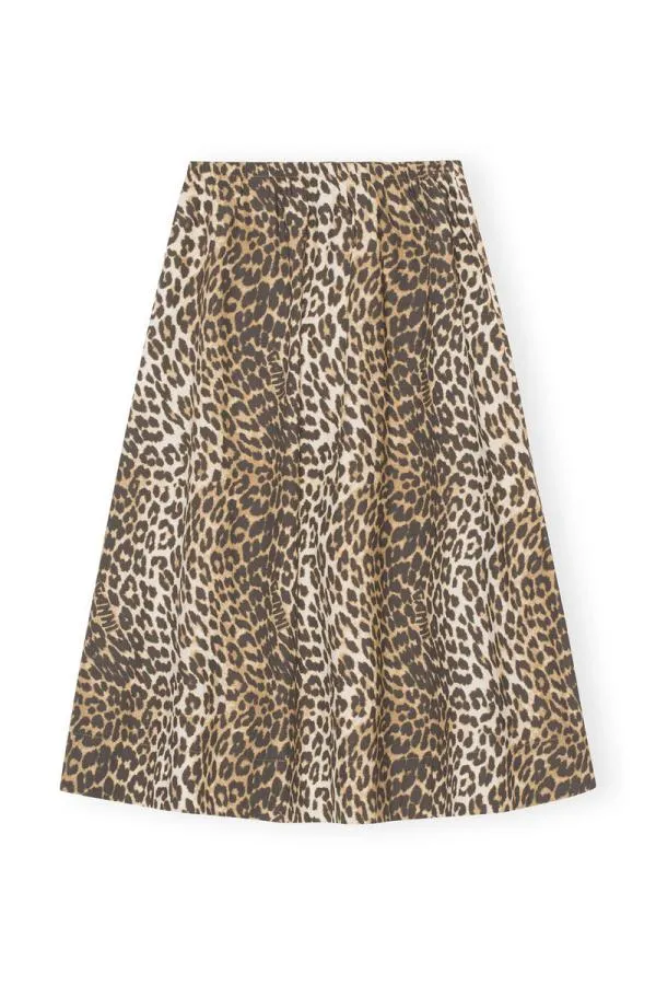 Clothing GANNI Trousers Leopard Printed Elasticated Maxi Skirt Big Leopard Almond Milk Clothing GANNI Trousers Leopard Printed Elasticated Maxi Skirt Big Leopard Almond Milk