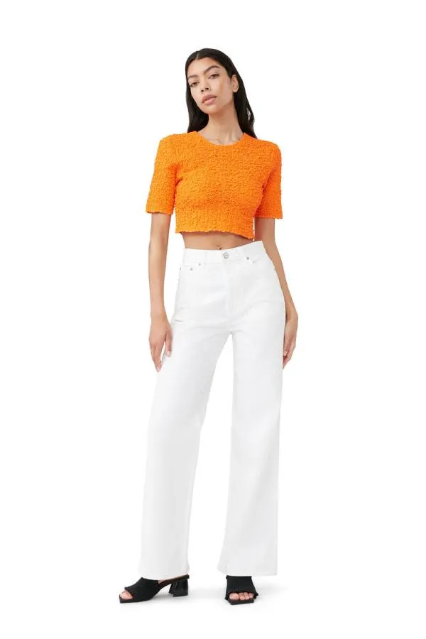 Clothing GANNI Trousers White Magny Jeans Bright White