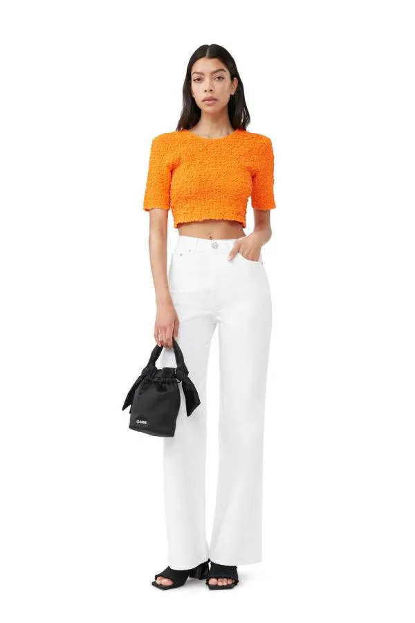 Clothing GANNI Trousers White Magny Jeans Bright White