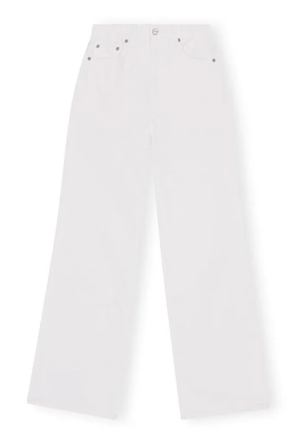 Clothing GANNI Trousers White Magny Jeans Bright White