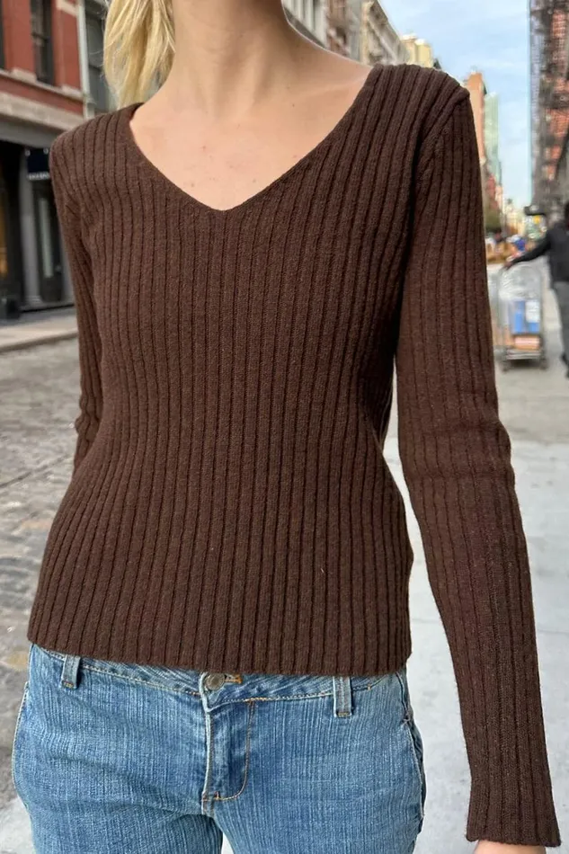 Clothing Grace Wool VNeck Sweater Brandy Melville SWEATERS