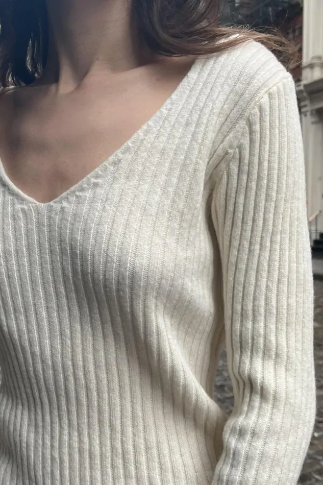 Clothing Grace Wool VNeck Sweater Brandy Melville SWEATERS