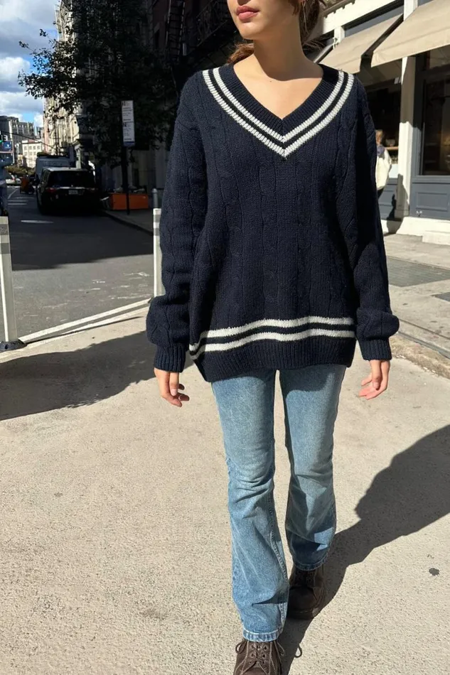 Clothing Nikki Heavy Wool Stripe Sweater Brandy Melville SWEATERS