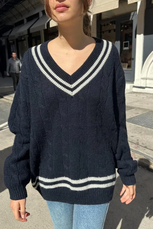 Clothing Nikki Heavy Wool Stripe Sweater Brandy Melville SWEATERS