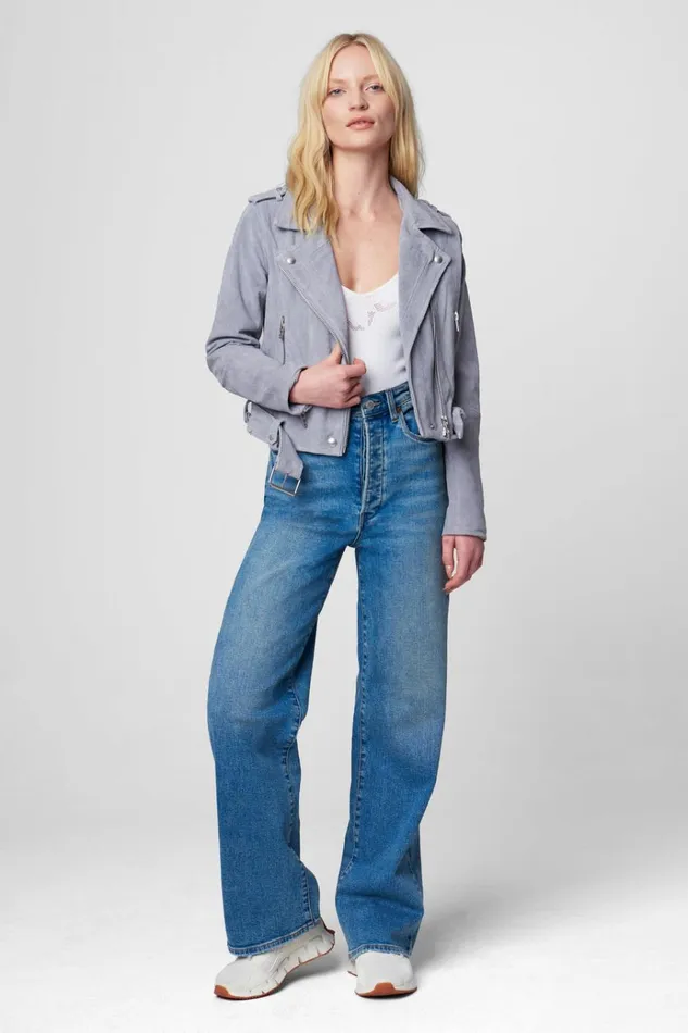 Cloud Grey Moto Jacket Women BLANK NYC Jackets