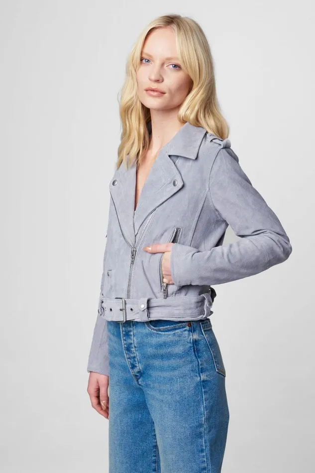 Cloud Grey Moto Jacket Women BLANK NYC Jackets