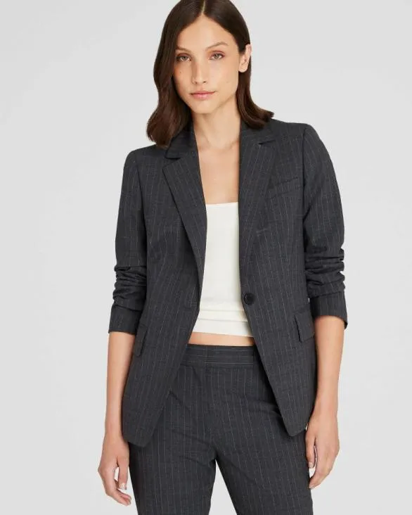 Club Monaco Blazers and Suiting Cutaway Borrem Pinstripe Blazer Charcoal Base 8211 Women Club Monaco Blazers and Suiting Cutaway Borrem Pinstripe Blazer Charcoal Base 8211 Women