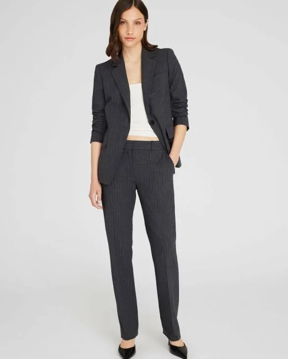 Club Monaco Blazers and Suiting Cutaway Borrem Pinstripe Blazer Charcoal Base 8211 Women