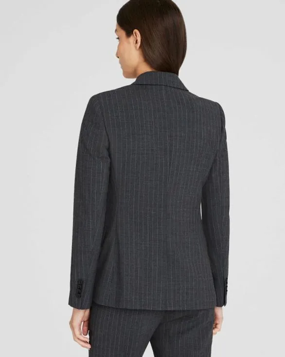 Club Monaco Blazers and Suiting Cutaway Borrem Pinstripe Blazer Charcoal Base 8211 Women